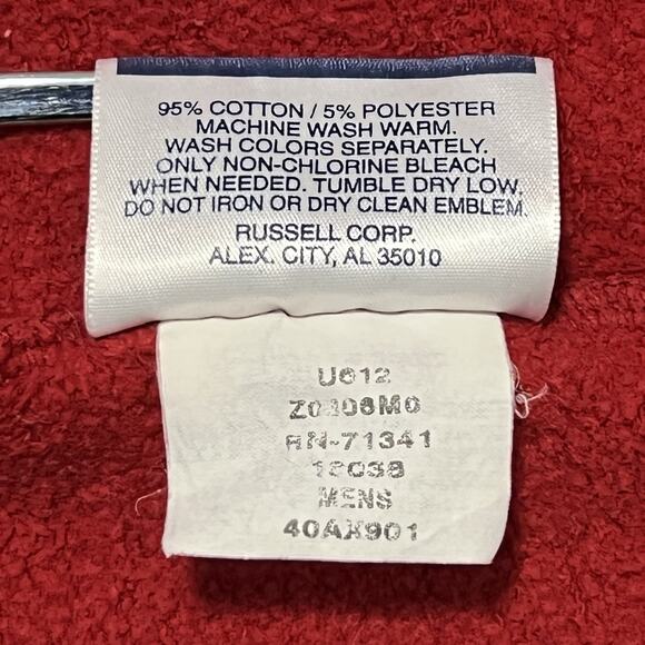 LL Bean Shorts Mens 2XL Red Athletic Fleece Russell Athletic USA Made Vintage - Picture 16 of 16